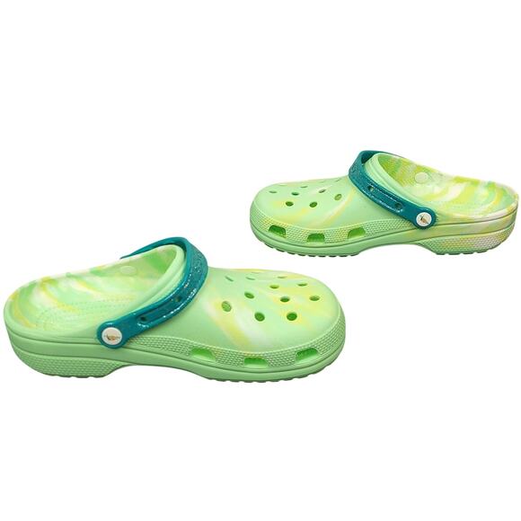 Crocs Men's Margaritaville Classic Clogs Sz 10 Women's 12 Green Yellow Tie Dye - Picture 2 of 14